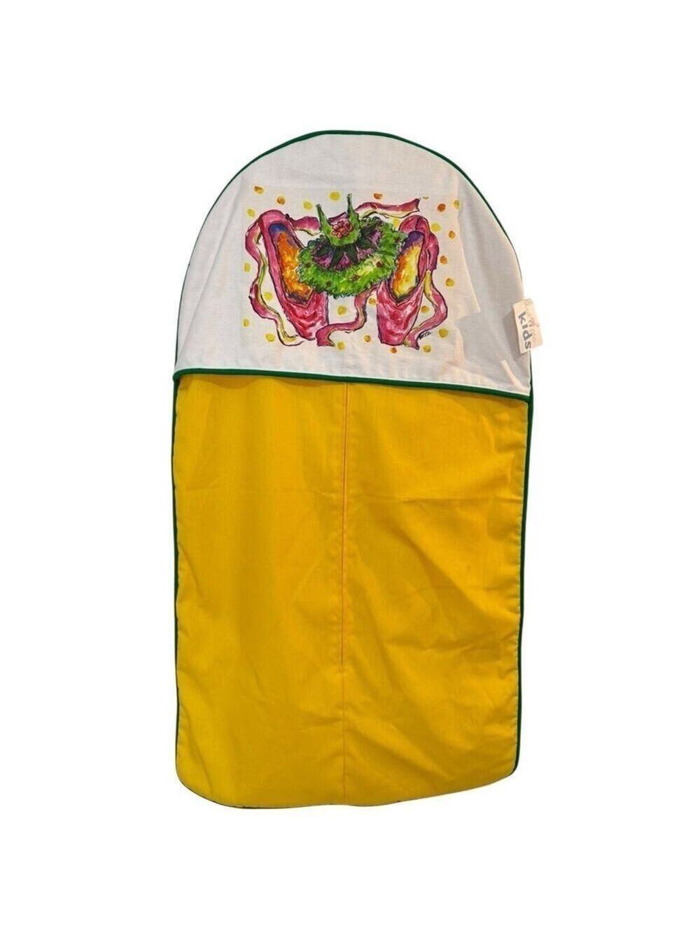 Vintage Sweet Pea Kids Garment Bag Cotton Fabric Ballet Shoes NWT Yellow Multi